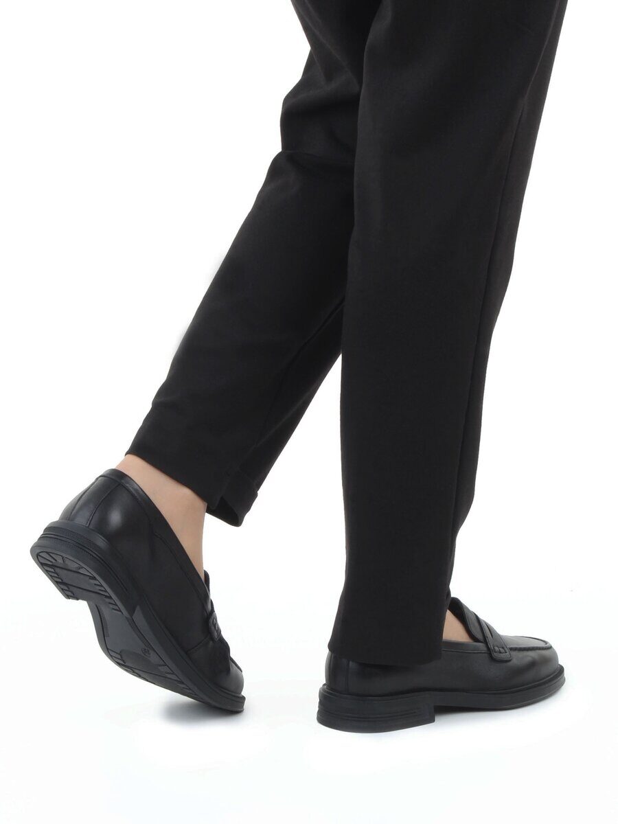 03-DYL144-1 BLACK Лоферы женские (натуральная кожа)