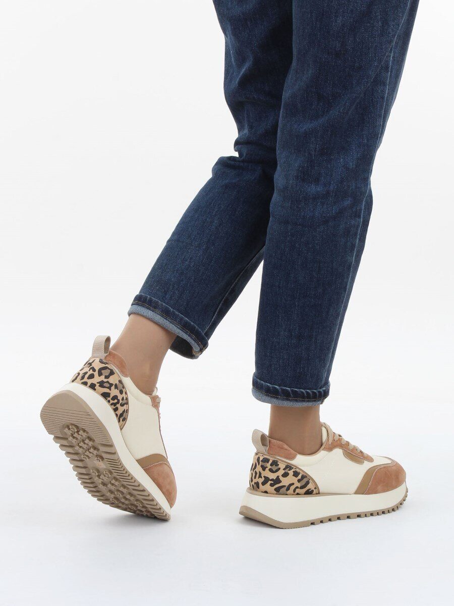 04-PDJ96-1 BEIGE/LT. BEIGE Кроссовки демисезонные женские (натуральная замша, натуральная кожа, текстиль)