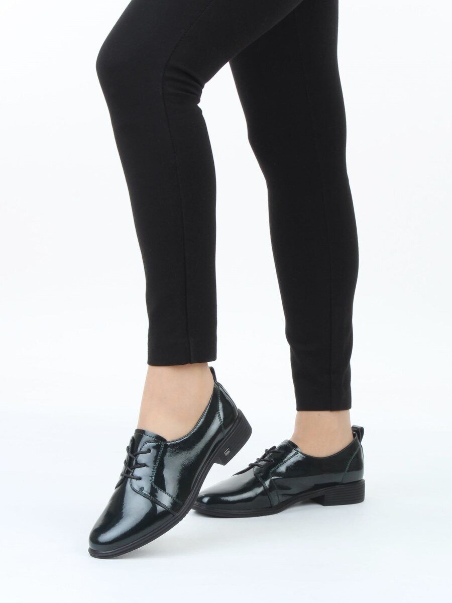 03-M17-3 DK. GREEN Полуботинки женские (натуральная кожа)