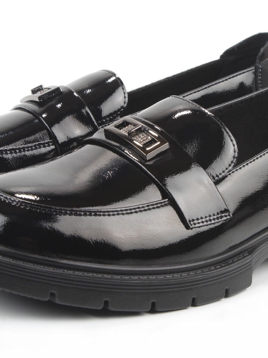 03-PDHL243-1 BLACK Лоферы женские (натуральная кожа)