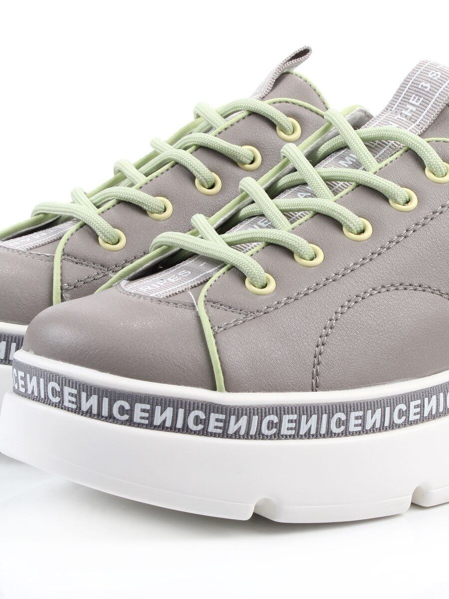 03-M27-25 GRAY Полуботинки женские (натуральная кожа)