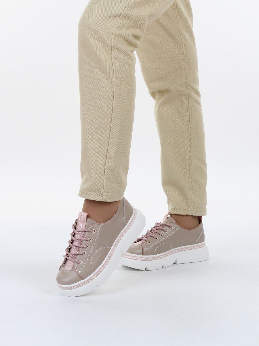 03-M27-24 BEIGE Полуботинки женские (натуральная кожа)