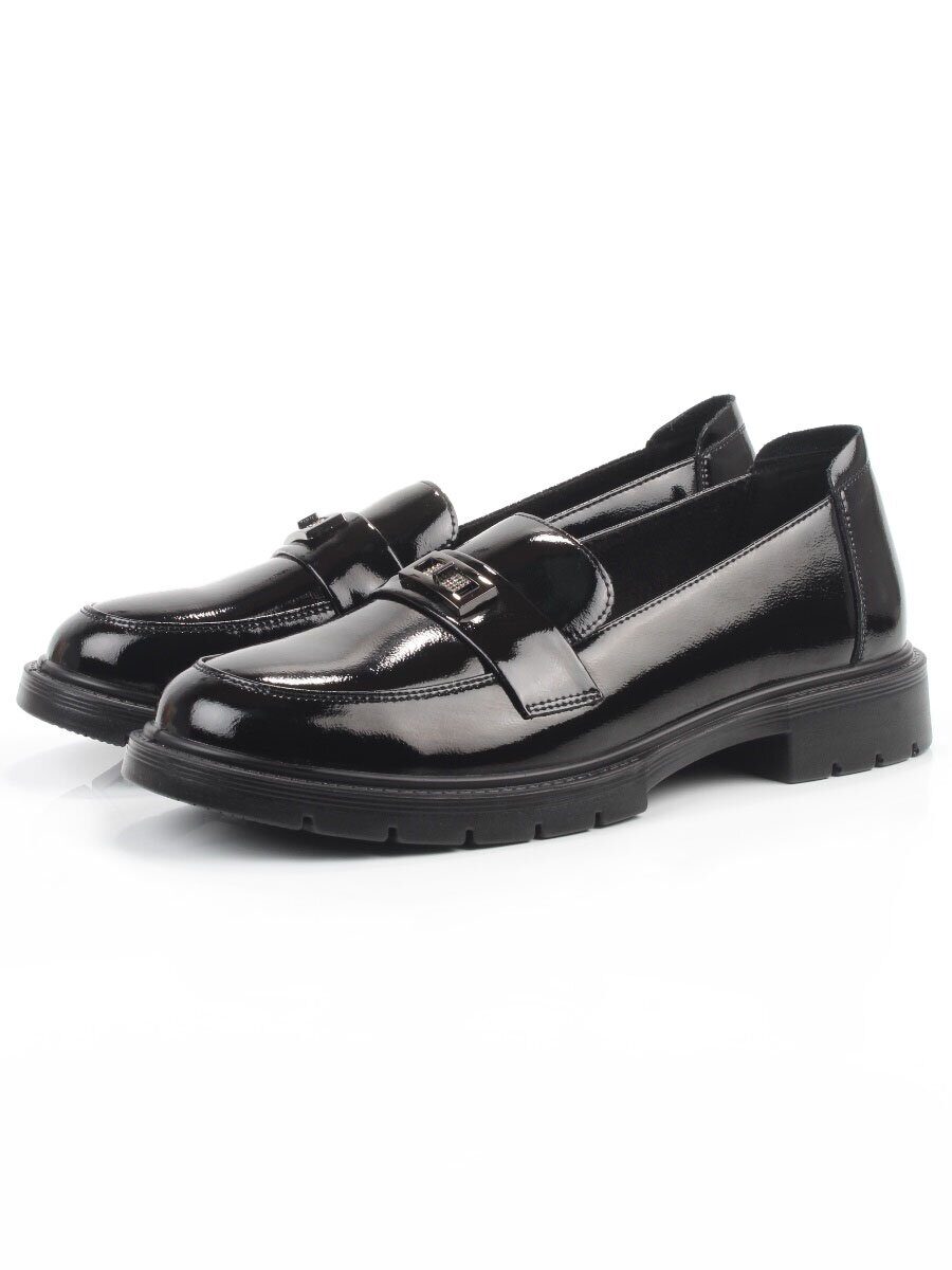 03-PDHL243-1 BLACK Лоферы женские (натуральная кожа)