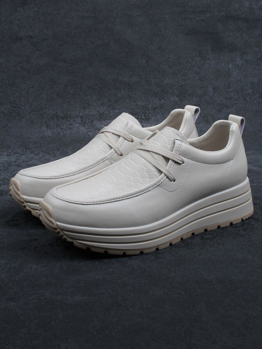 03-A1011-2 BEIGE Полуботинки спортивные женские (натуральная кожа)