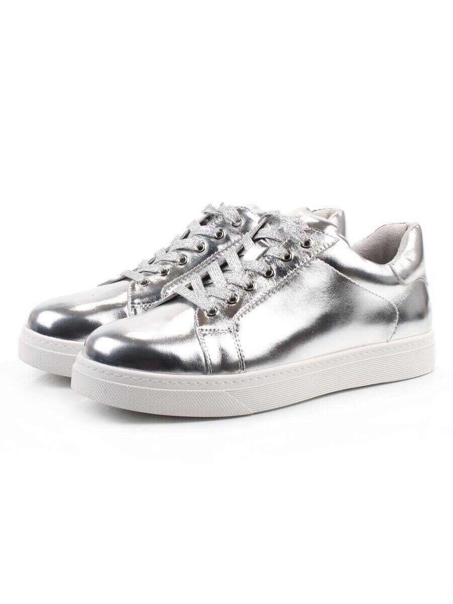 03-C1-1C GREY/SILVER Полуботинки спортивные женские (натуральная кожа)