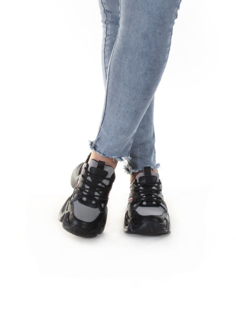 05-DHJ03-1 BLACK Кроссовки женские (нат.кожа, нат.замша, текстиль)