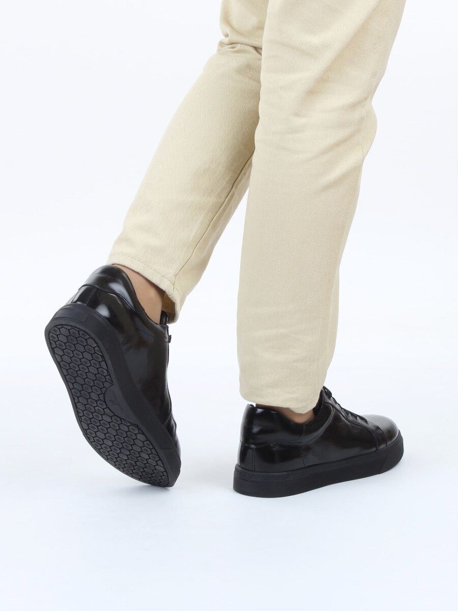 03-C1-1AG BLACK Полуботинки спортивные женские (натуральная кожа)