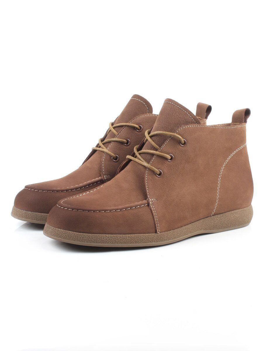 01-S77-99 BROWN Ботинки демисезонные женские (натуральная замша, байка)