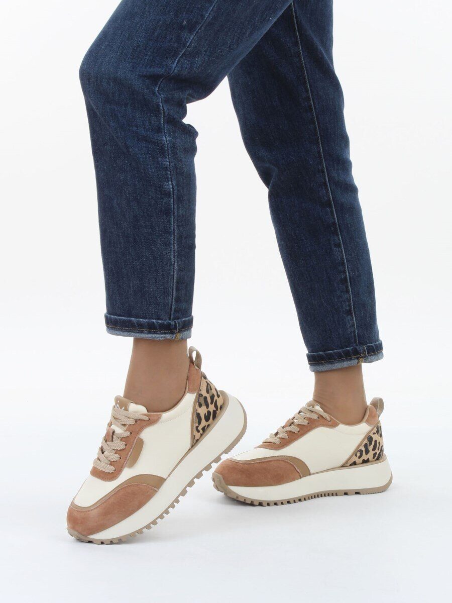 04-PDJ96-1 BEIGE/LT. BEIGE Кроссовки демисезонные женские (натуральная замша, натуральная кожа, текстиль)