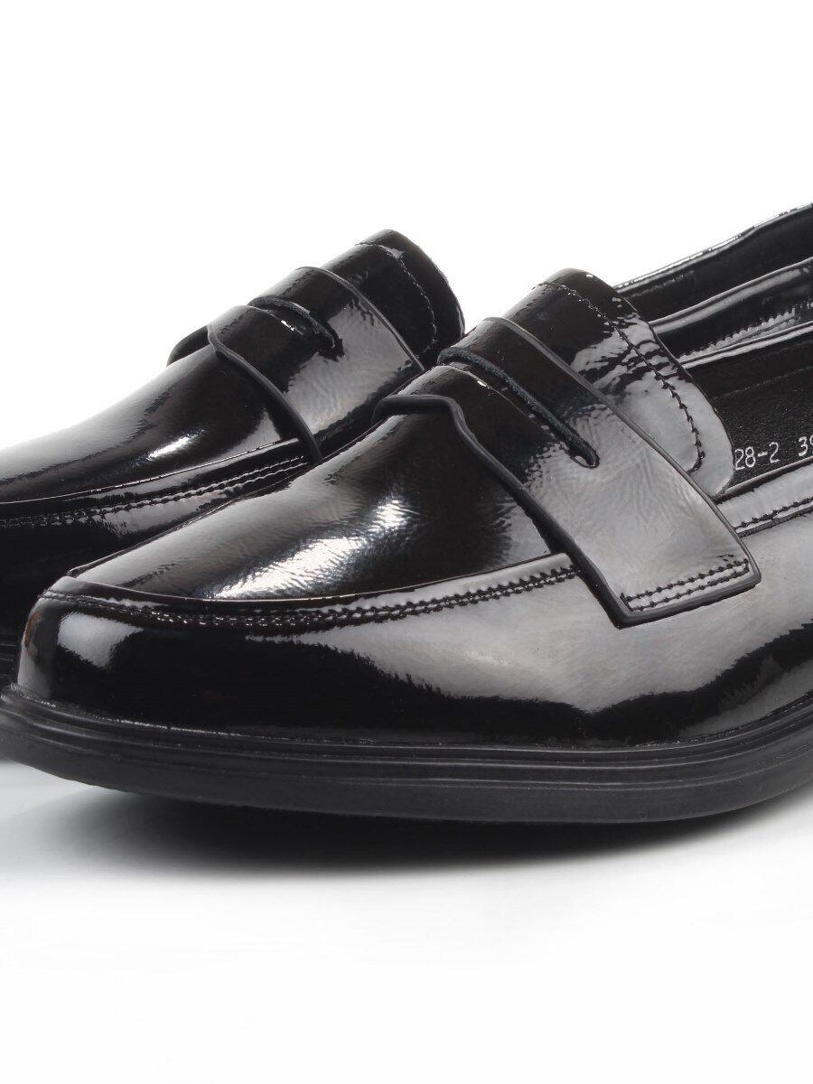 03-DYL128-2 BLACK Лоферы женские (натуральная кожа)