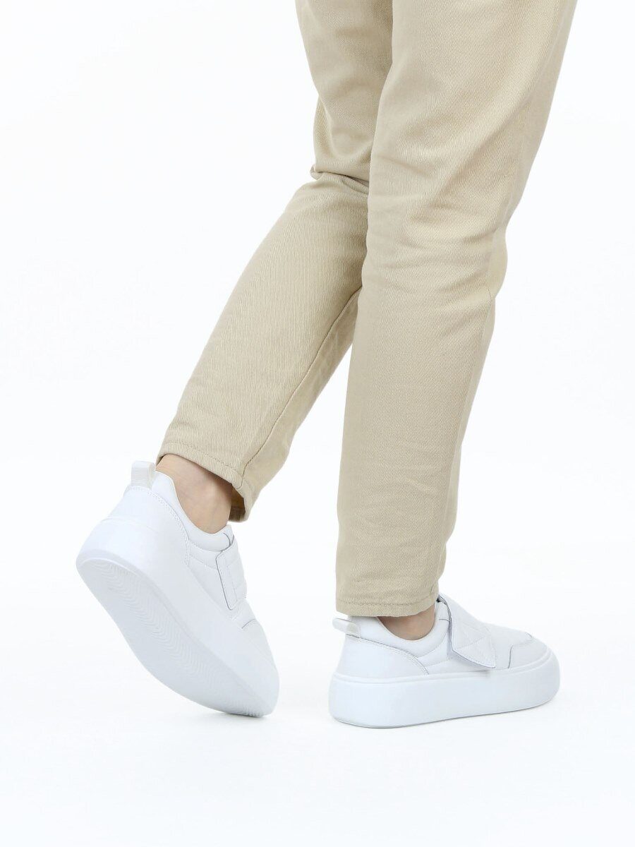 03-YH462-1 WHITE Полуботинки спортивные демисезонные женские (натуральная кожа)