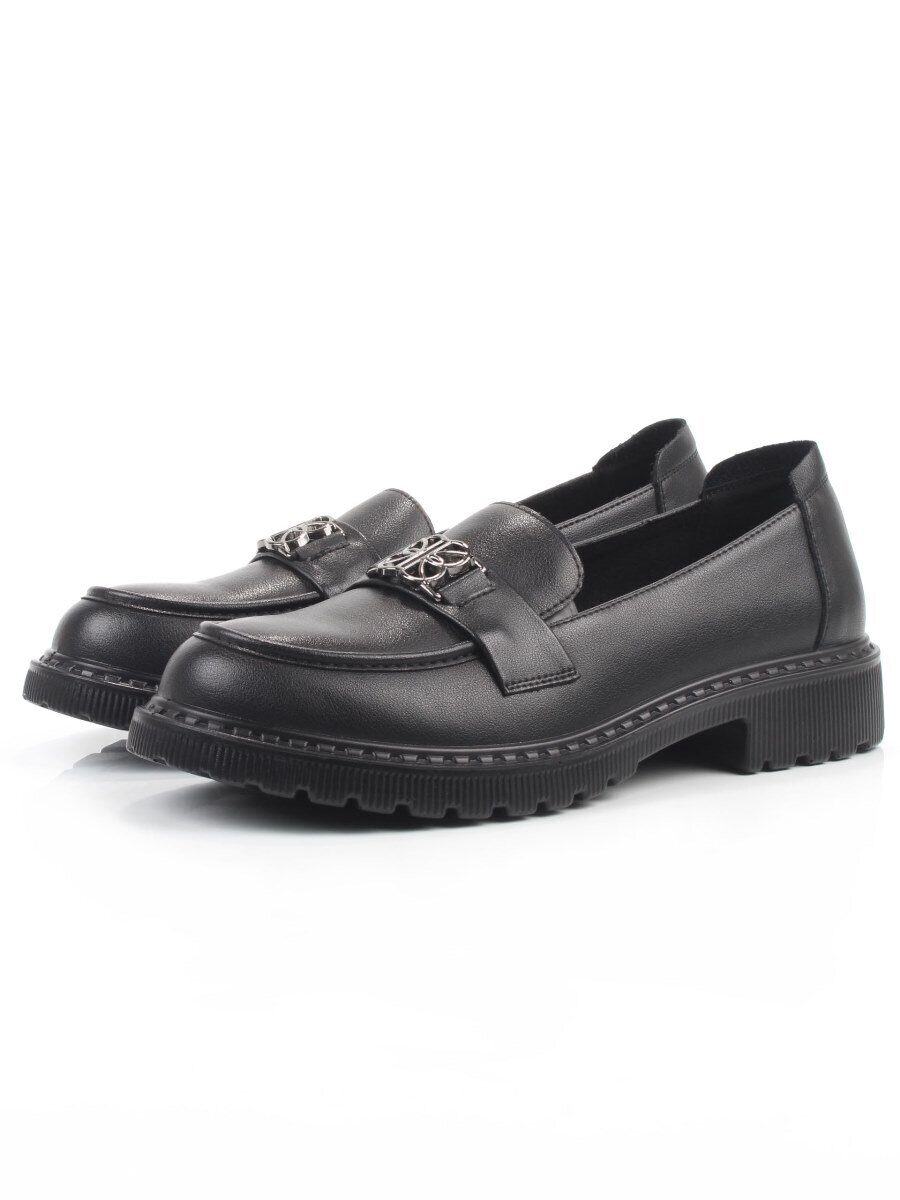 03-PDHL242-1 BLACK Лоферы женские (натуральная кожа)