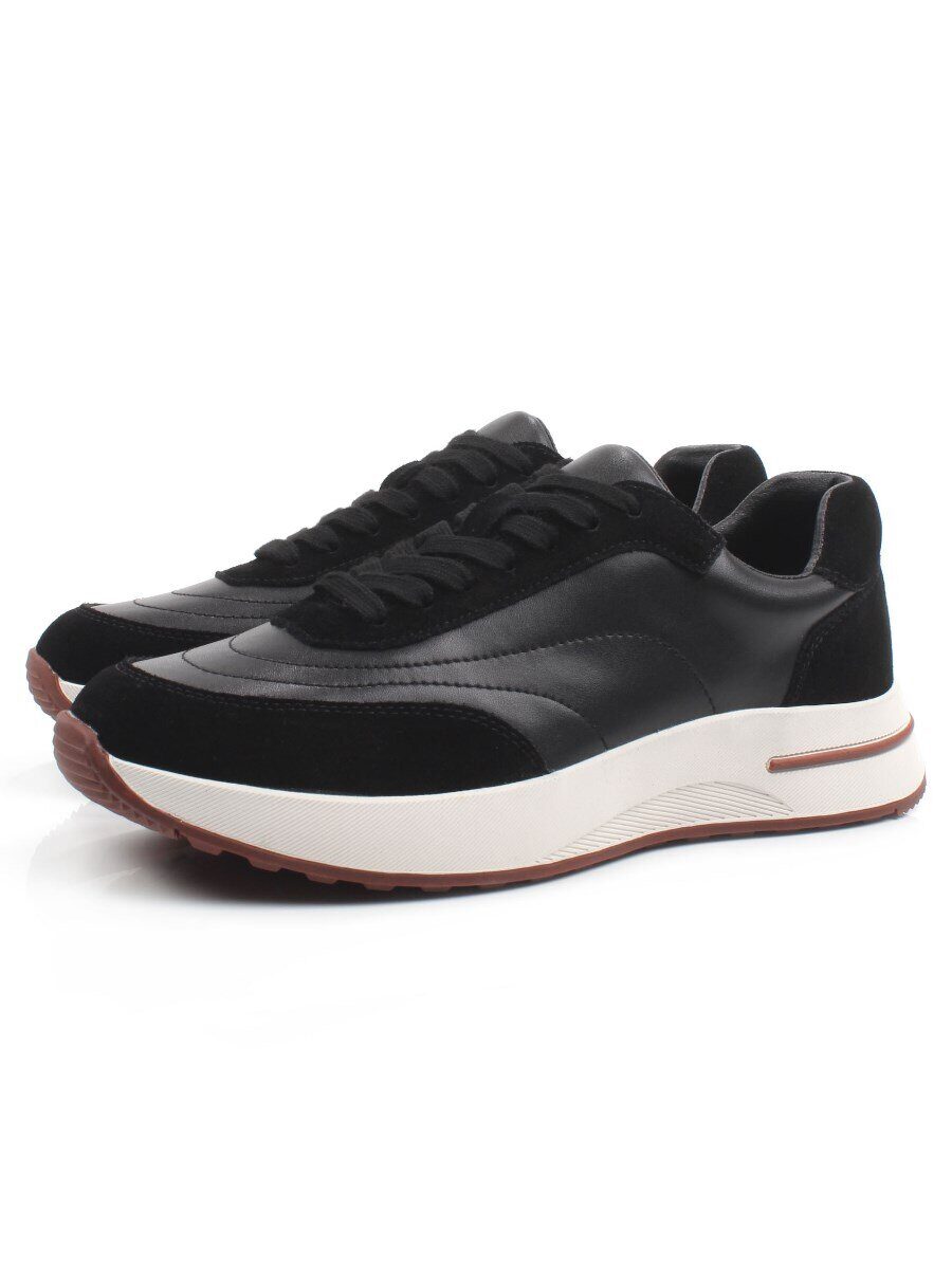 03-A9042-1 BLACK Кроссовки женские (натуральная кожа, натуральная замша)