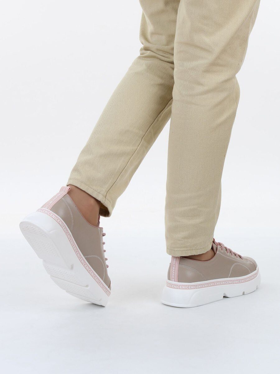 03-M27-24 BEIGE Полуботинки женские (натуральная кожа)