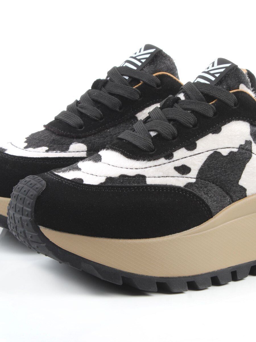 04-PDH362-3 BLACK Кроссовки демисезонные женские (натуральная замша, натуральная кожа)