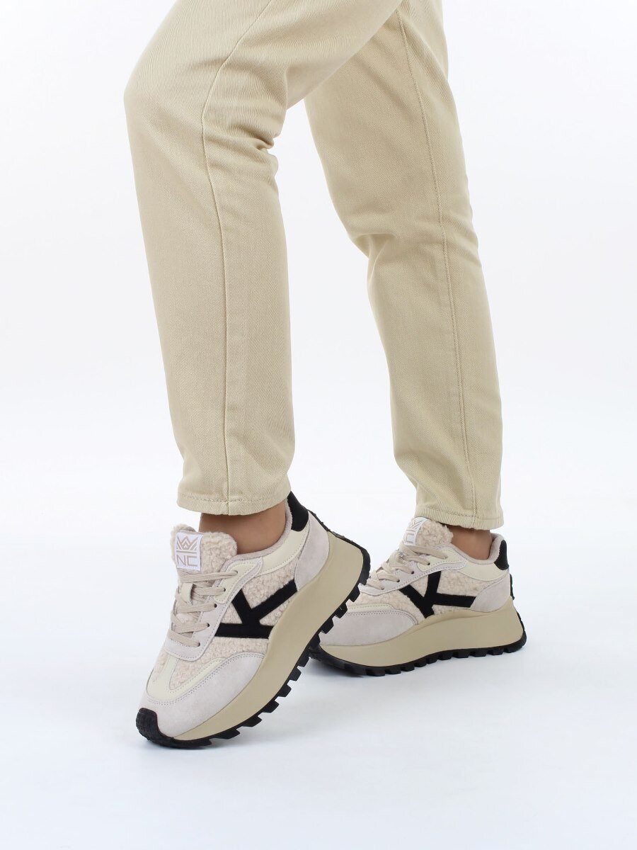 03-PDH340-2 APRICOT Кроссовки демисезонные женские (натуральная замша, натуральная кожа, текстиль)