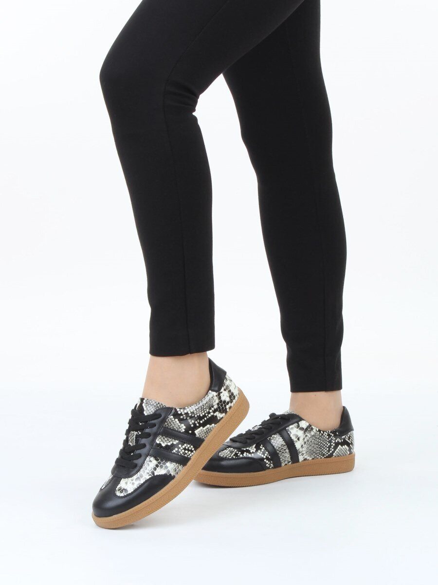 03-B73C-129A BLACK Полуботинки спортивные женские (натуральная кожа)