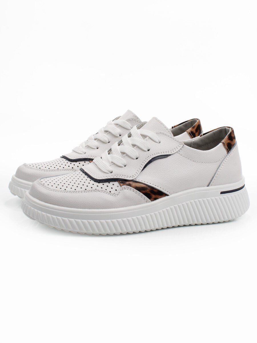 03-C930-9A WHITE Полуботинки спортивные женские (натуральная кожа)