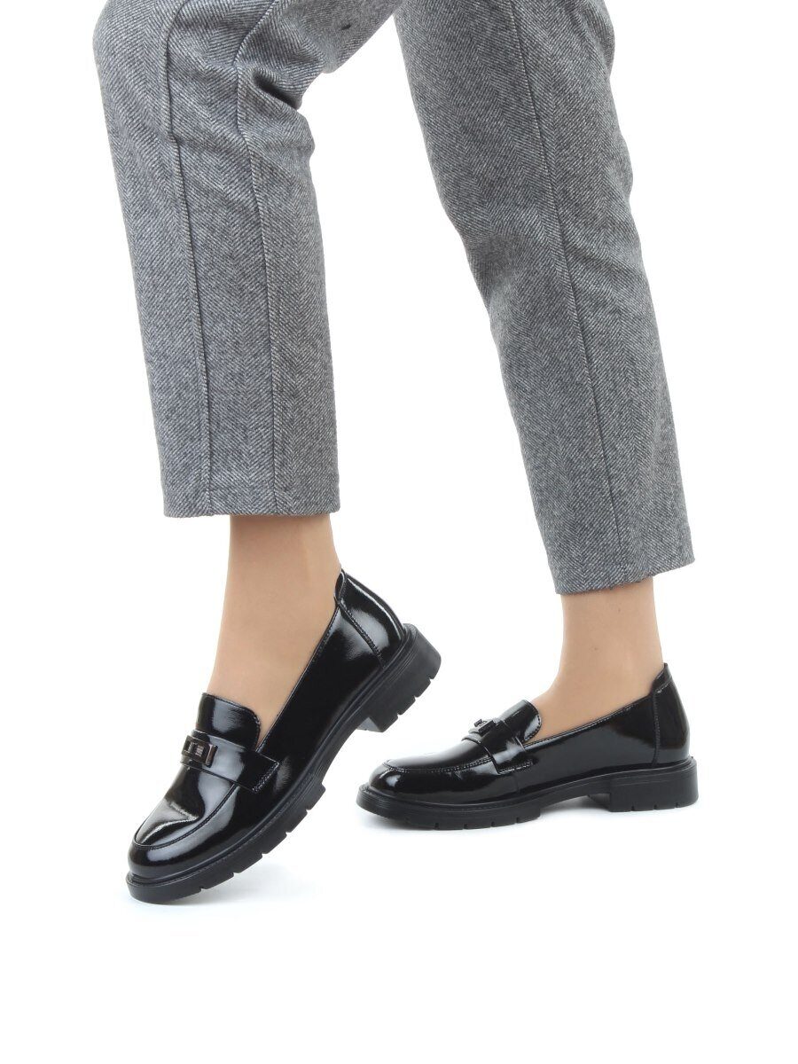 03-PDHL243-1 BLACK Лоферы женские (натуральная кожа)