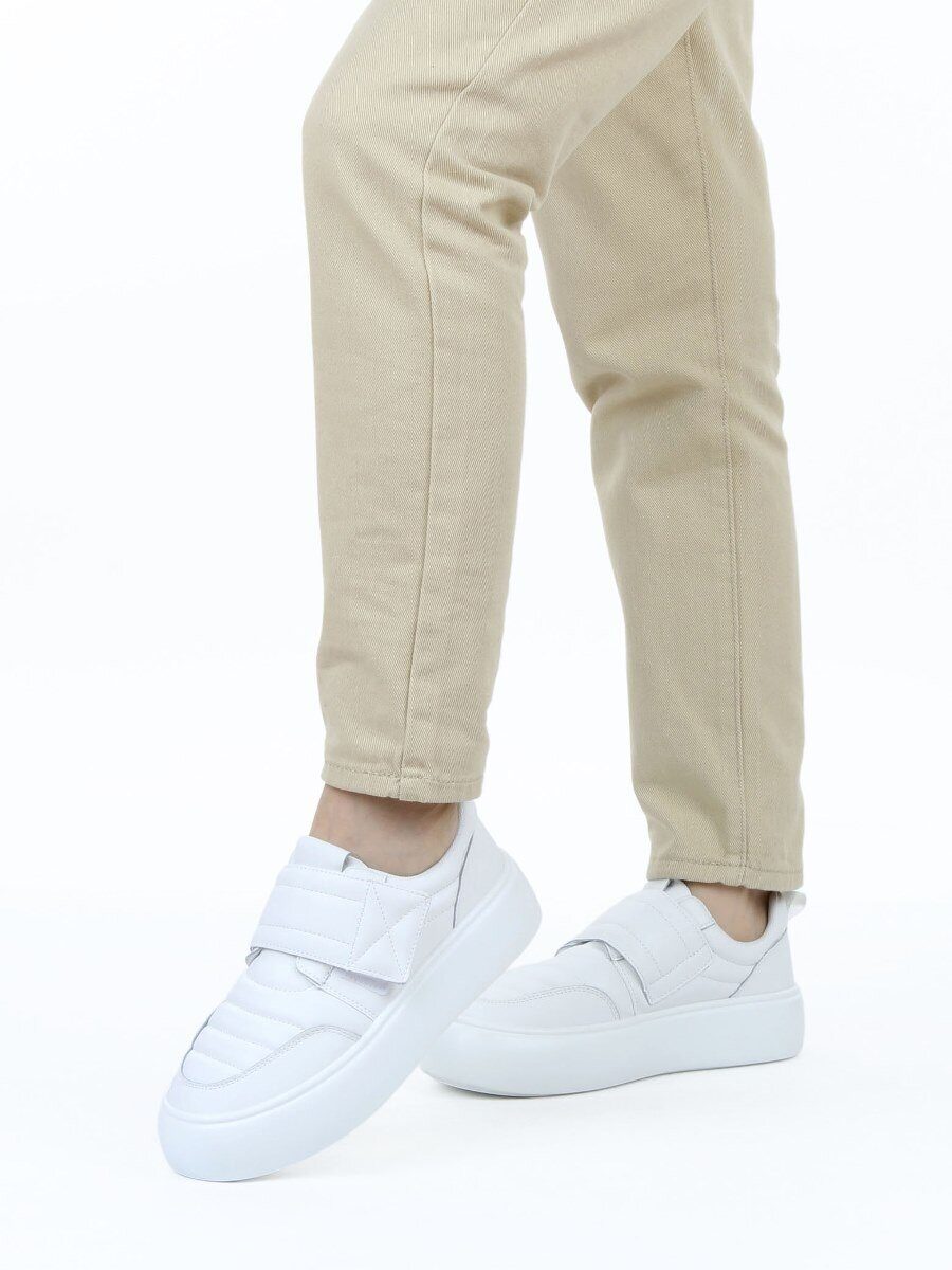 03-YH462-1 WHITE Полуботинки спортивные демисезонные женские (натуральная кожа)