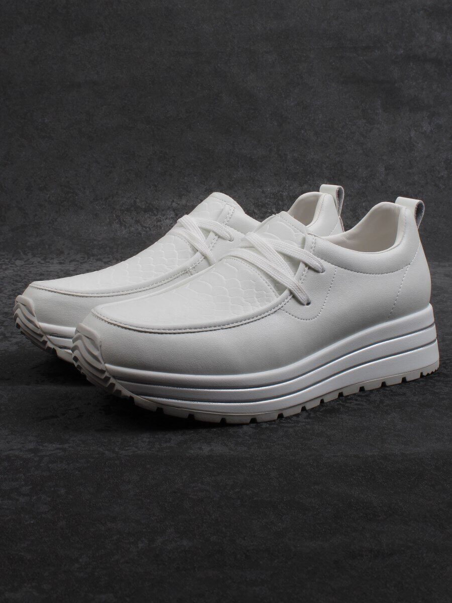 03-A1011-9 WHITE Полуботинки спортивные женские (натуральная кожа)