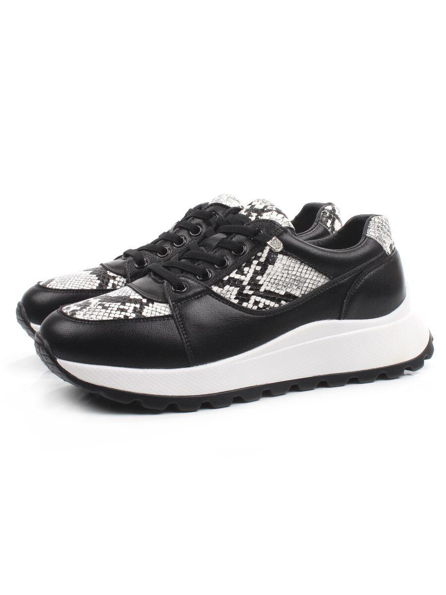 03-A847-10 BLACK Кроссовки женские (натуральная кожа)