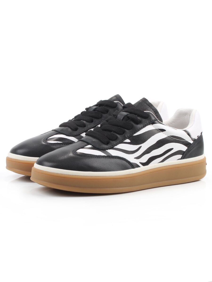 03-Y6-1B BLACK/WHITE Полуботинки спортивные женские (натуральная кожа)