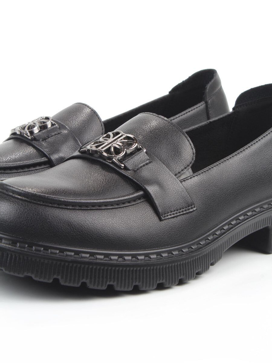 03-PDHL242-1 BLACK Лоферы женские (натуральная кожа)