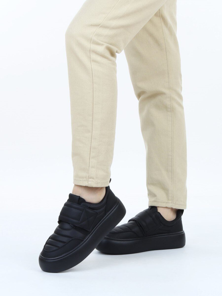 03-YH462-3 BLACK Полуботинки спортивные демисезонные женские (натуральная кожа)