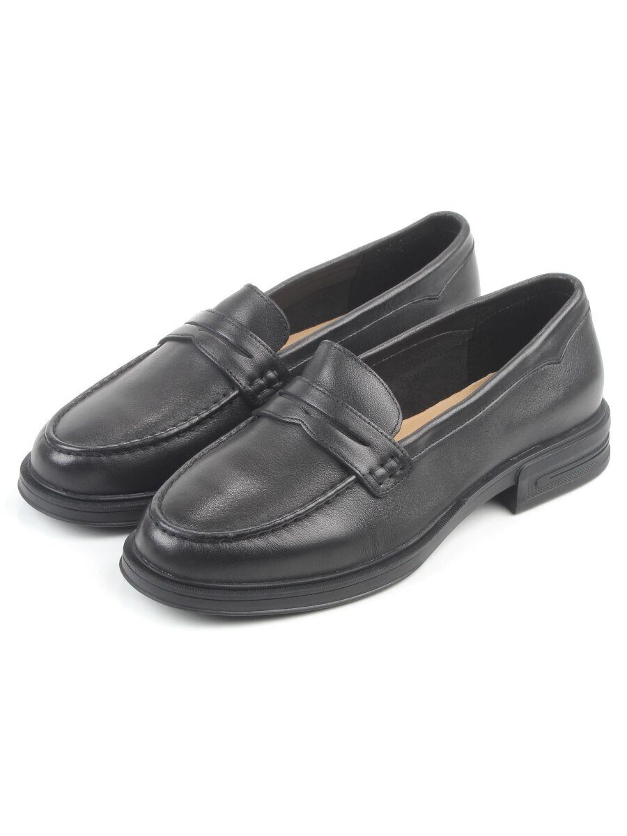 03-DYL144-1 BLACK Лоферы женские (натуральная кожа)