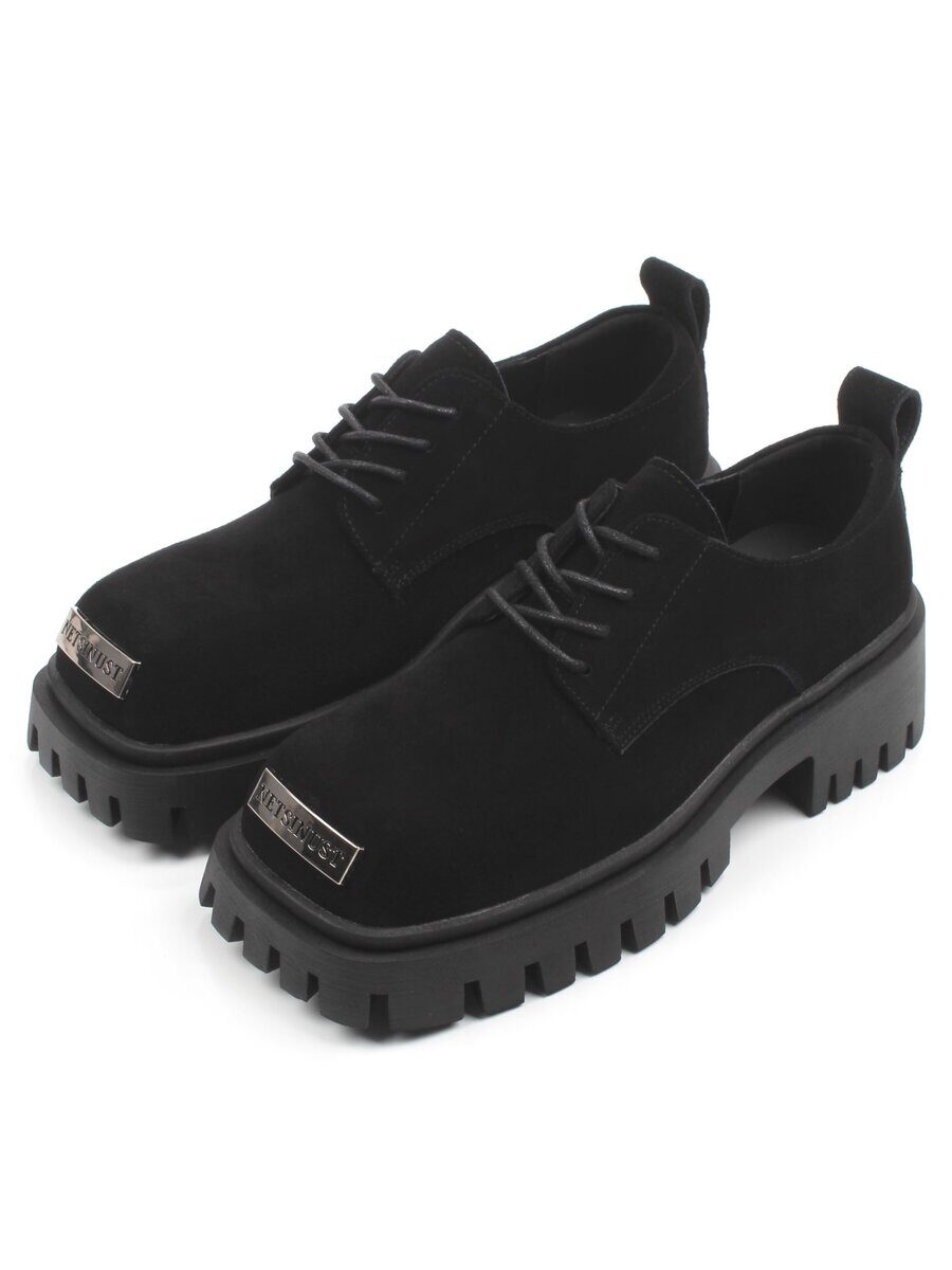 03-23120-6 BLACK Полуботинки демисезонные женские (натуральная замша)