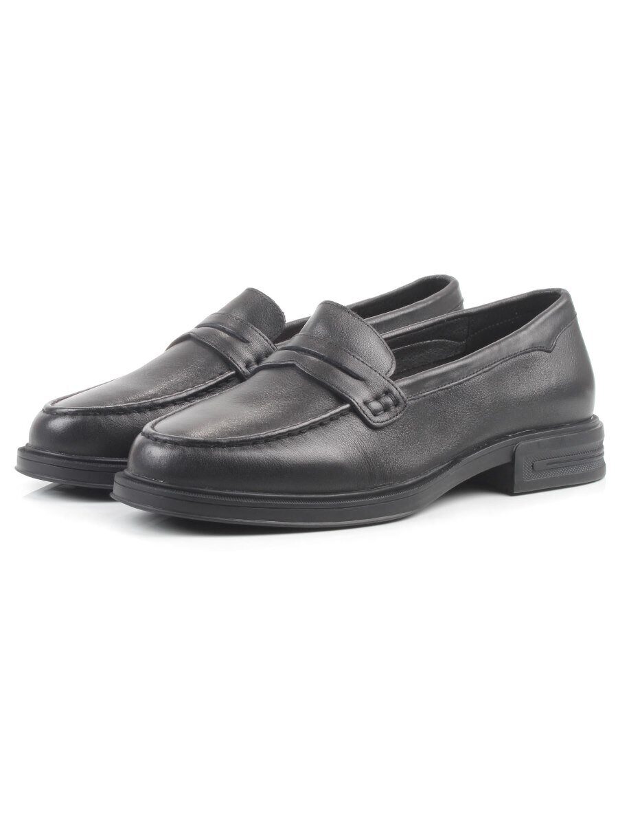 03-DYL144-1 BLACK Лоферы женские (натуральная кожа)