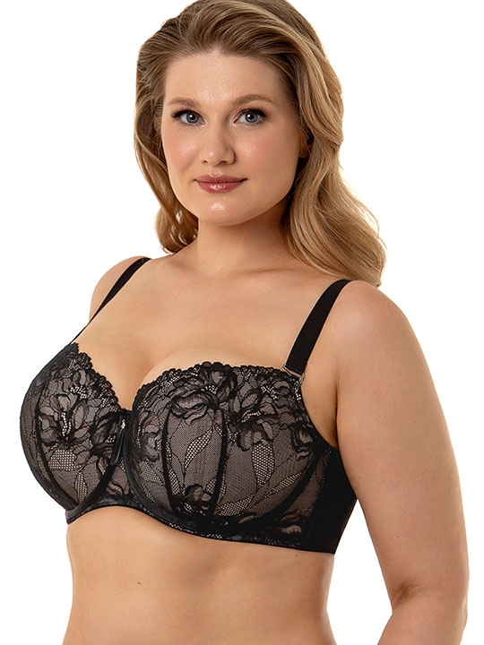Бюстгальтер №10135 Античная заря Черный ВЛ25 балконет Lengy 10135в25чБд