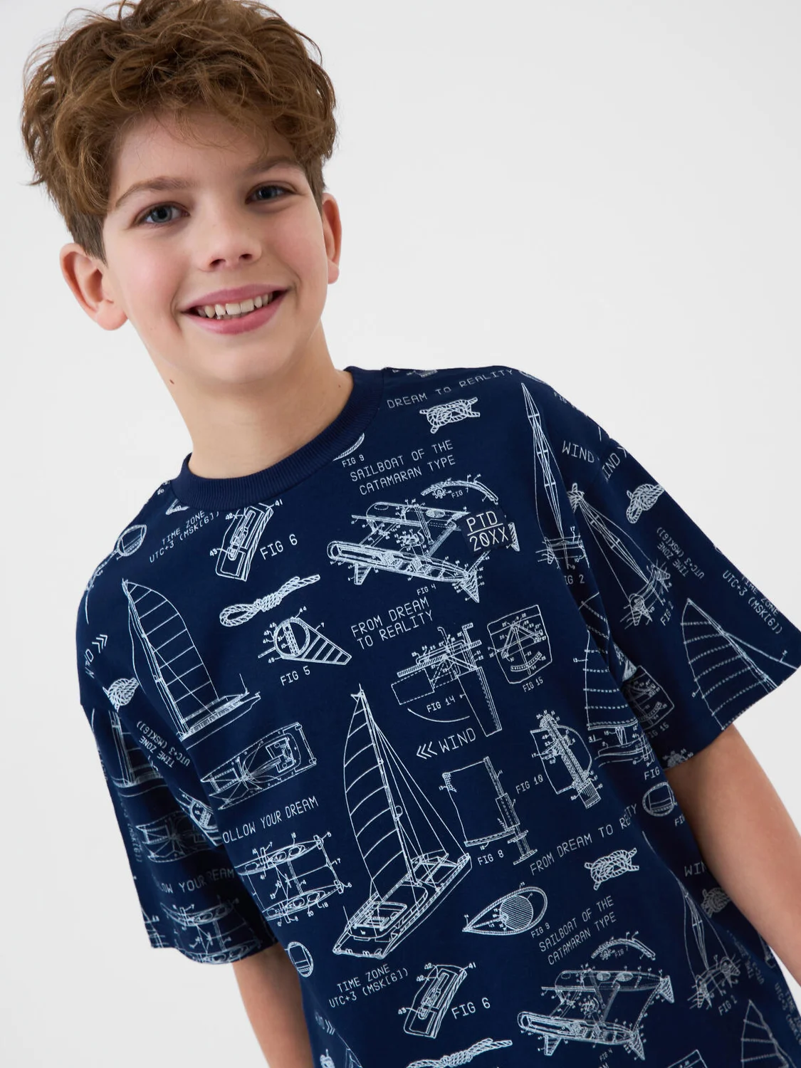 Пижама 12611484 белый,тёмно-синий