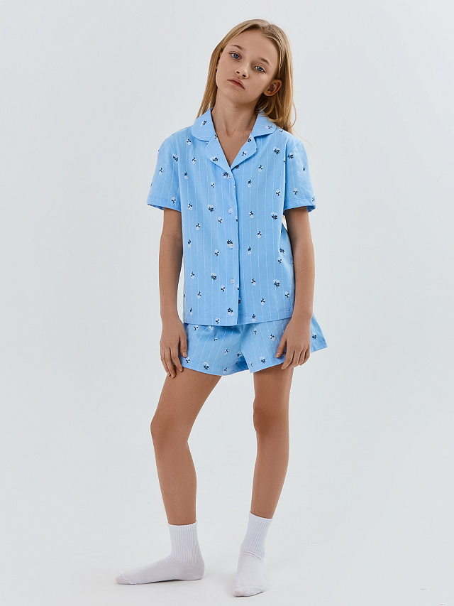 КОМПЛЕКТ ДЛЯ ДЕВОЧЕК (РУБАШКА, ШОРТЫ)