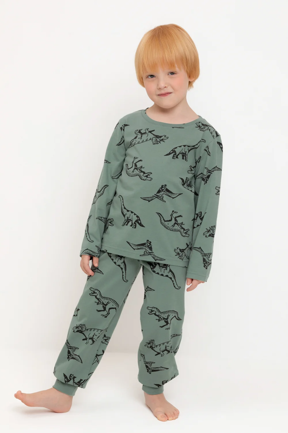 CROCKID Пижама К 1561 весенний зеленый, динолэнд