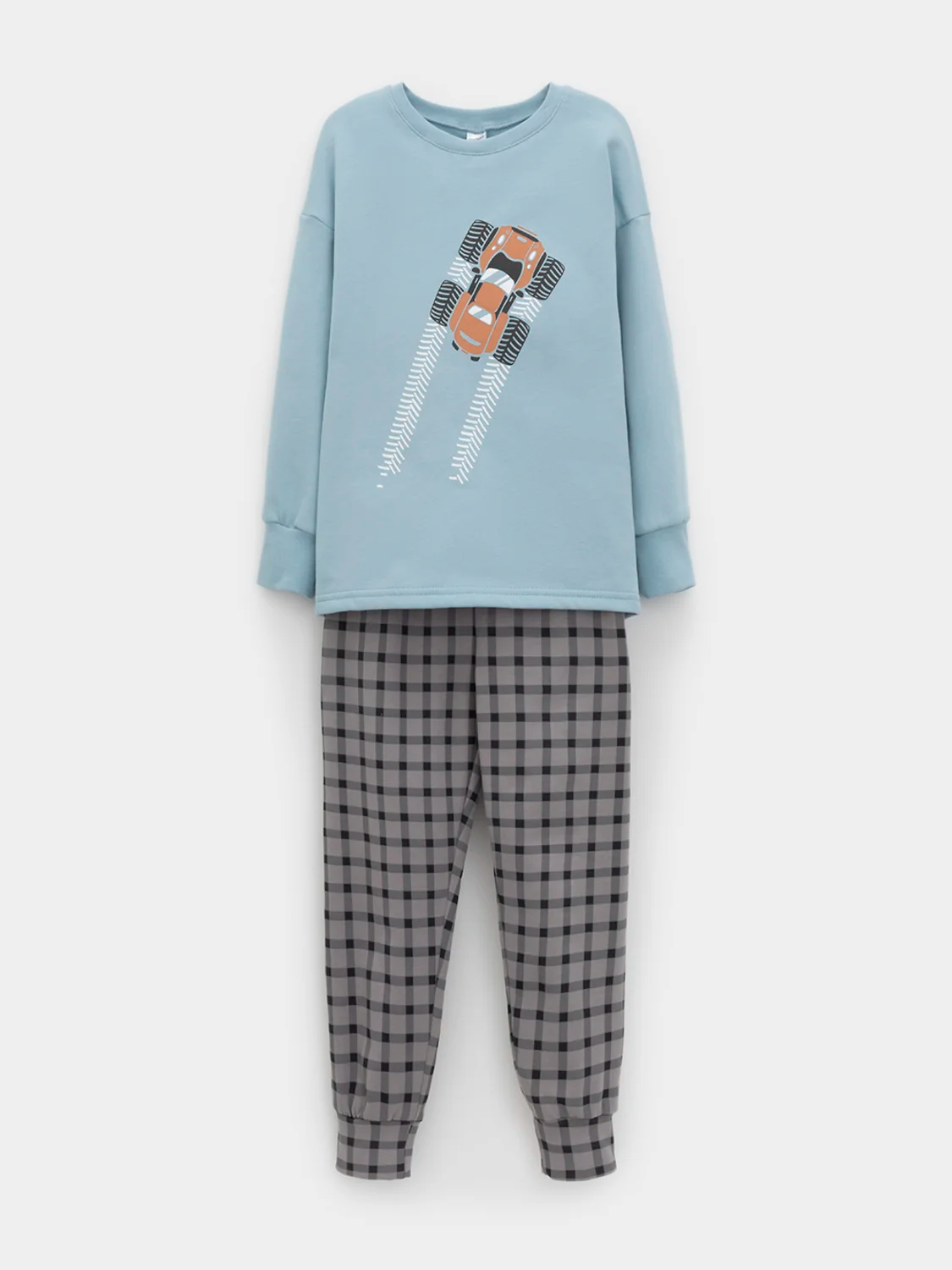 CROCKID Пижама К 1567 голубой, клетка