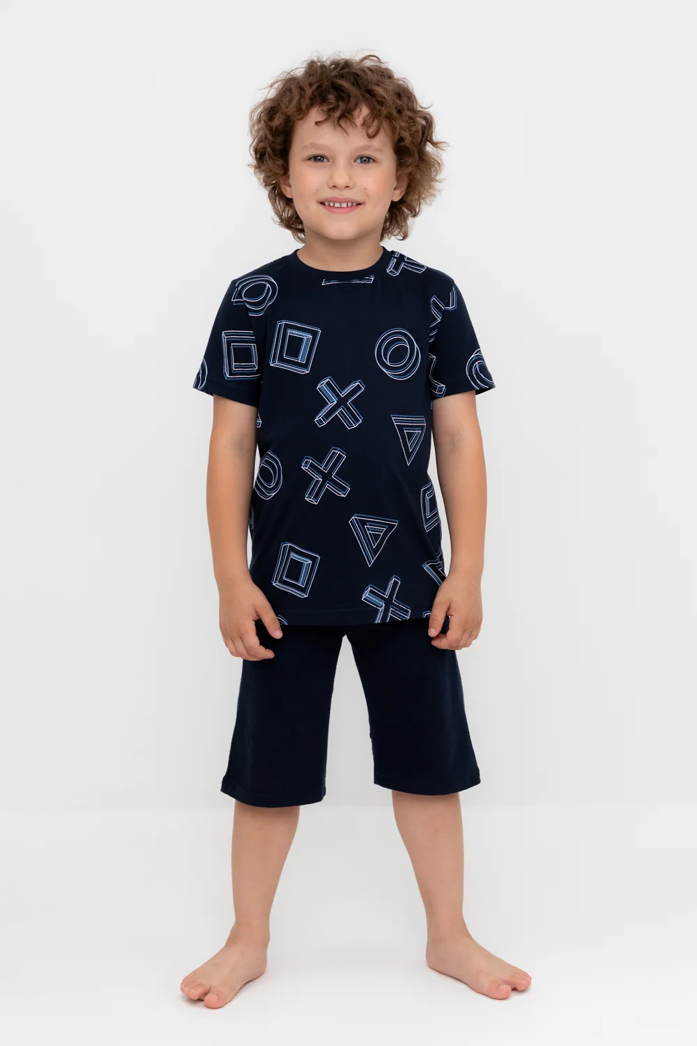 CROCKID Пижама К 1614 объемные фигуры, индиго