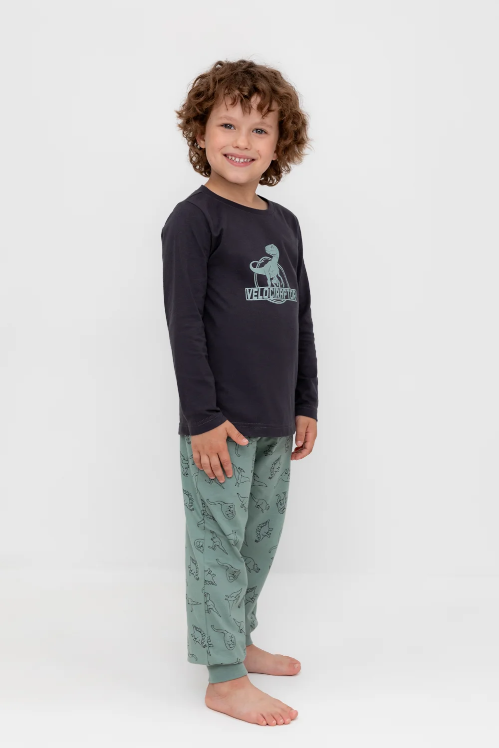 CROCKID Пижама К 1606 графит, дино друзья