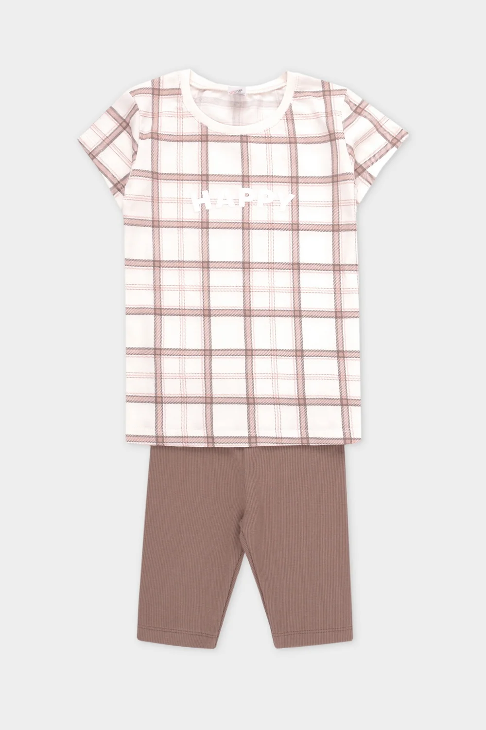 CROCKID Пижама КП 1643 сосновая кора, шотландская клетка