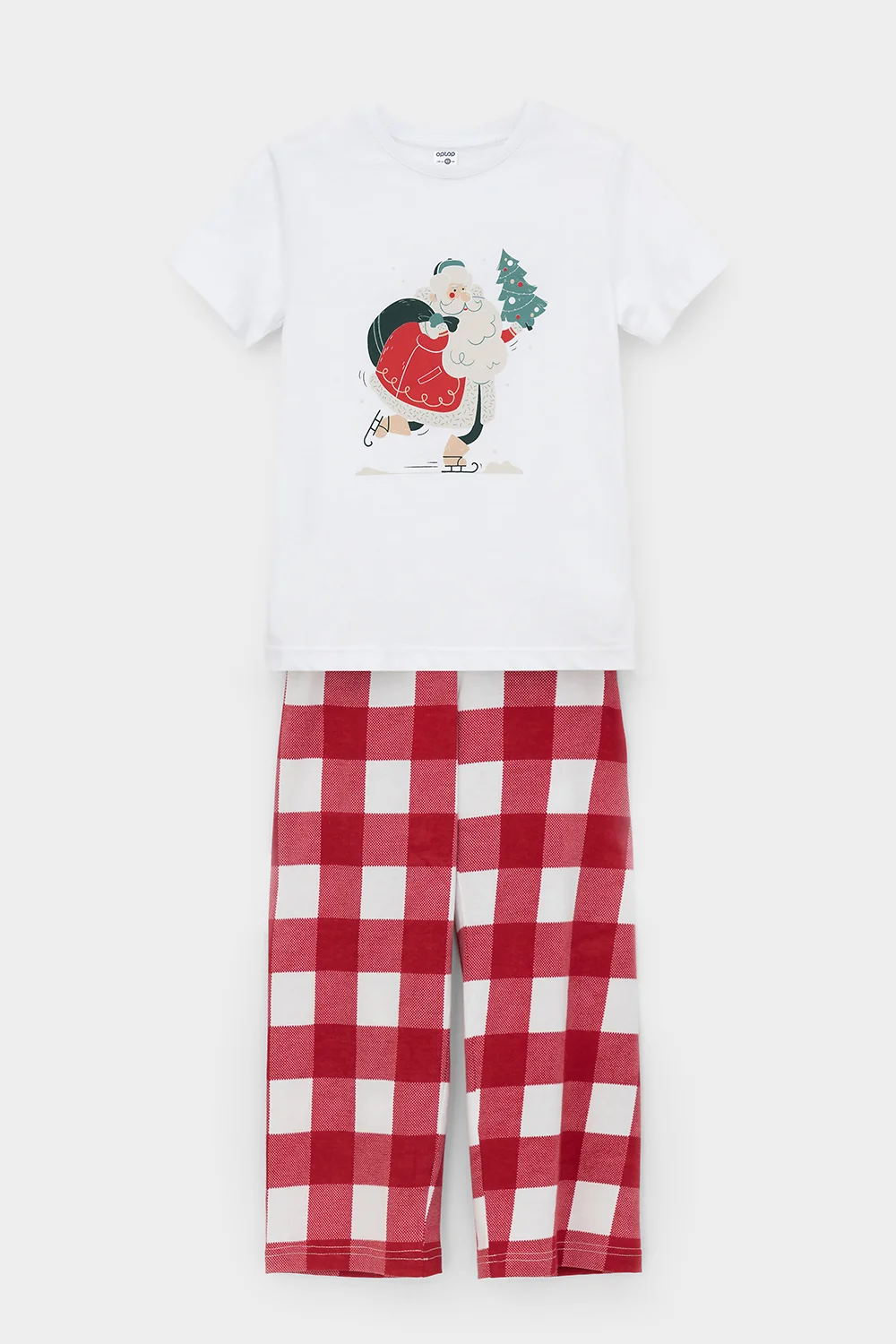 CROCKID Пижама К 1640 белый, клетка виши