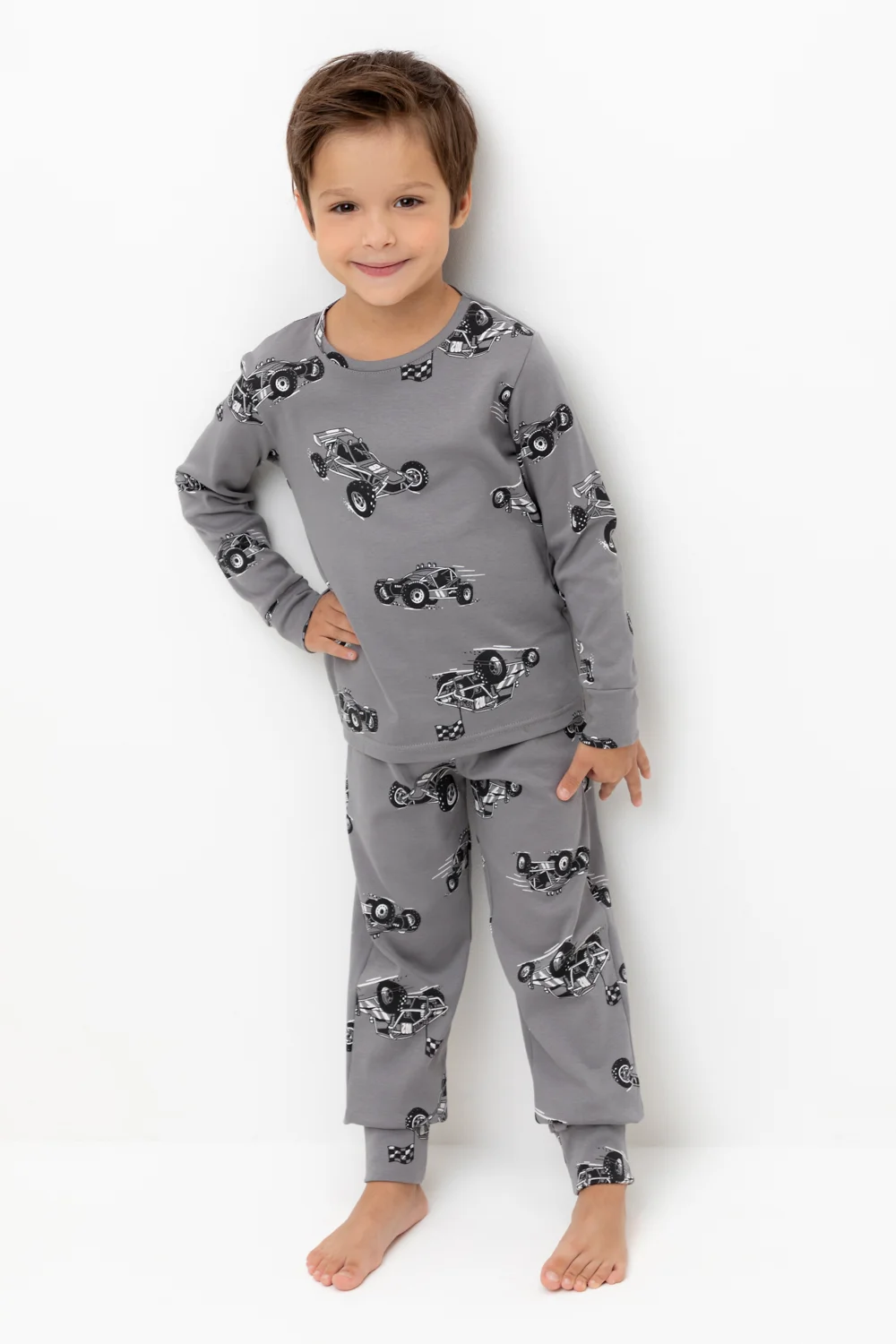 CROCKID Пижама К 1552 серый, быстрые багги
