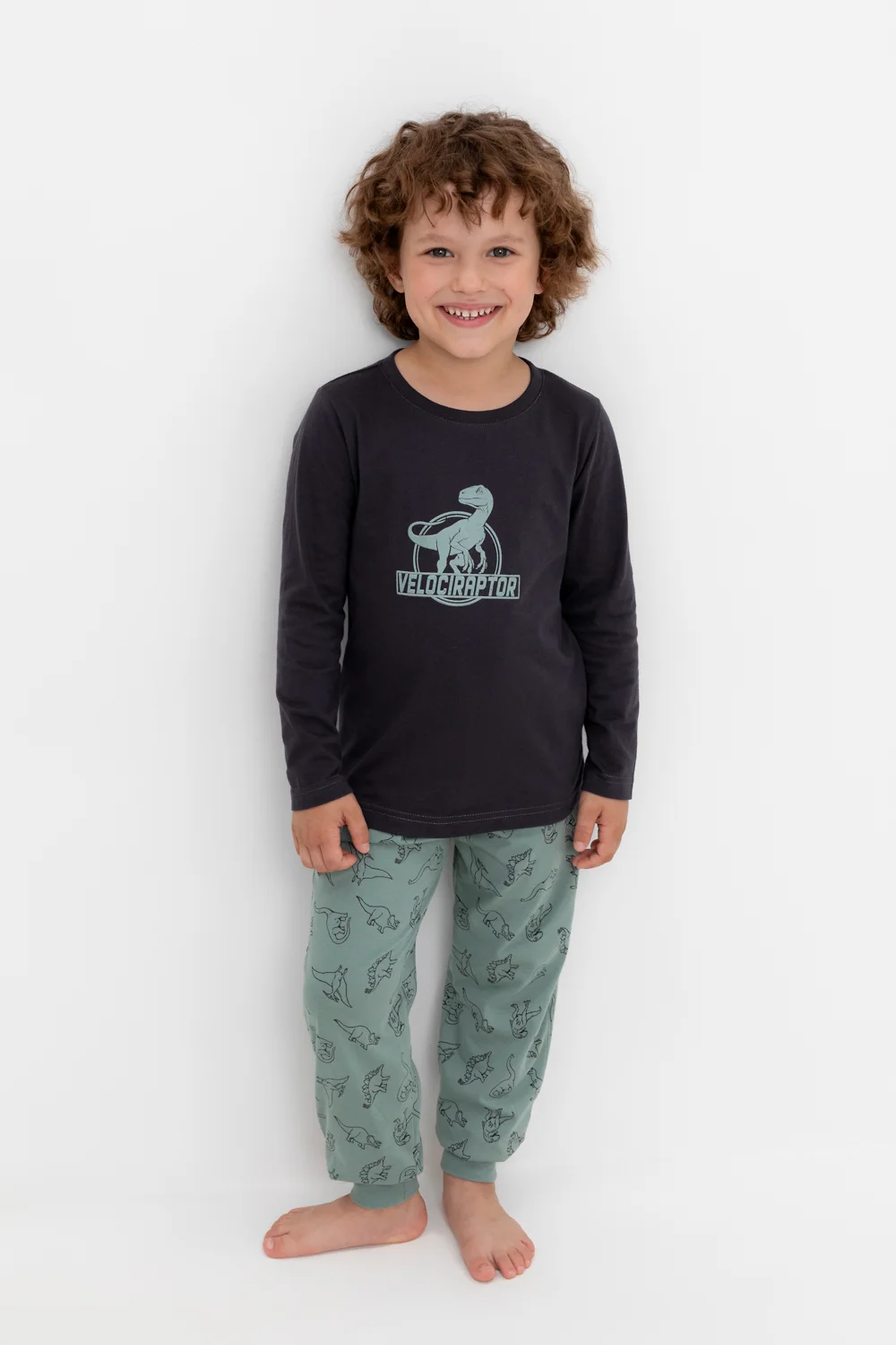 CROCKID Пижама К 1606 графит, дино друзья