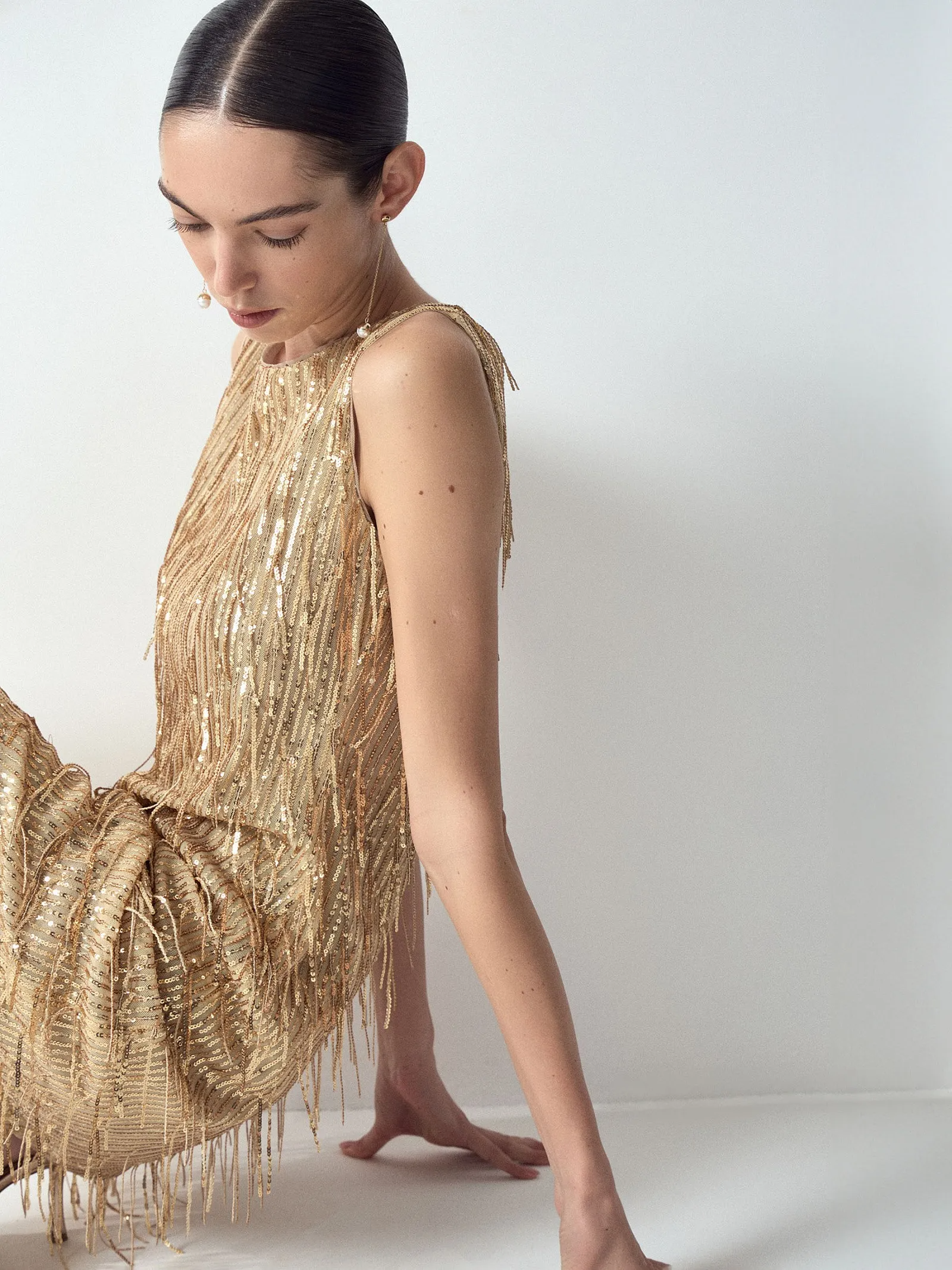 Платье мини с пайетками, PL1603/fizz