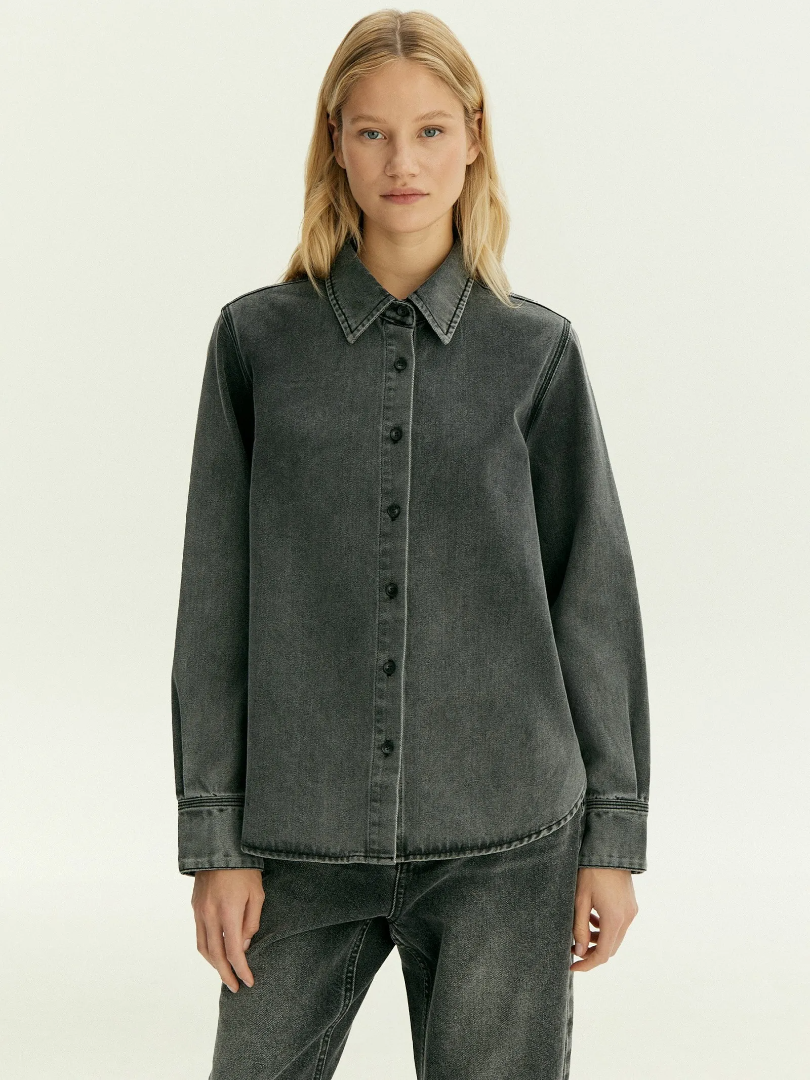 Рубашка из денима, B3212/vanel