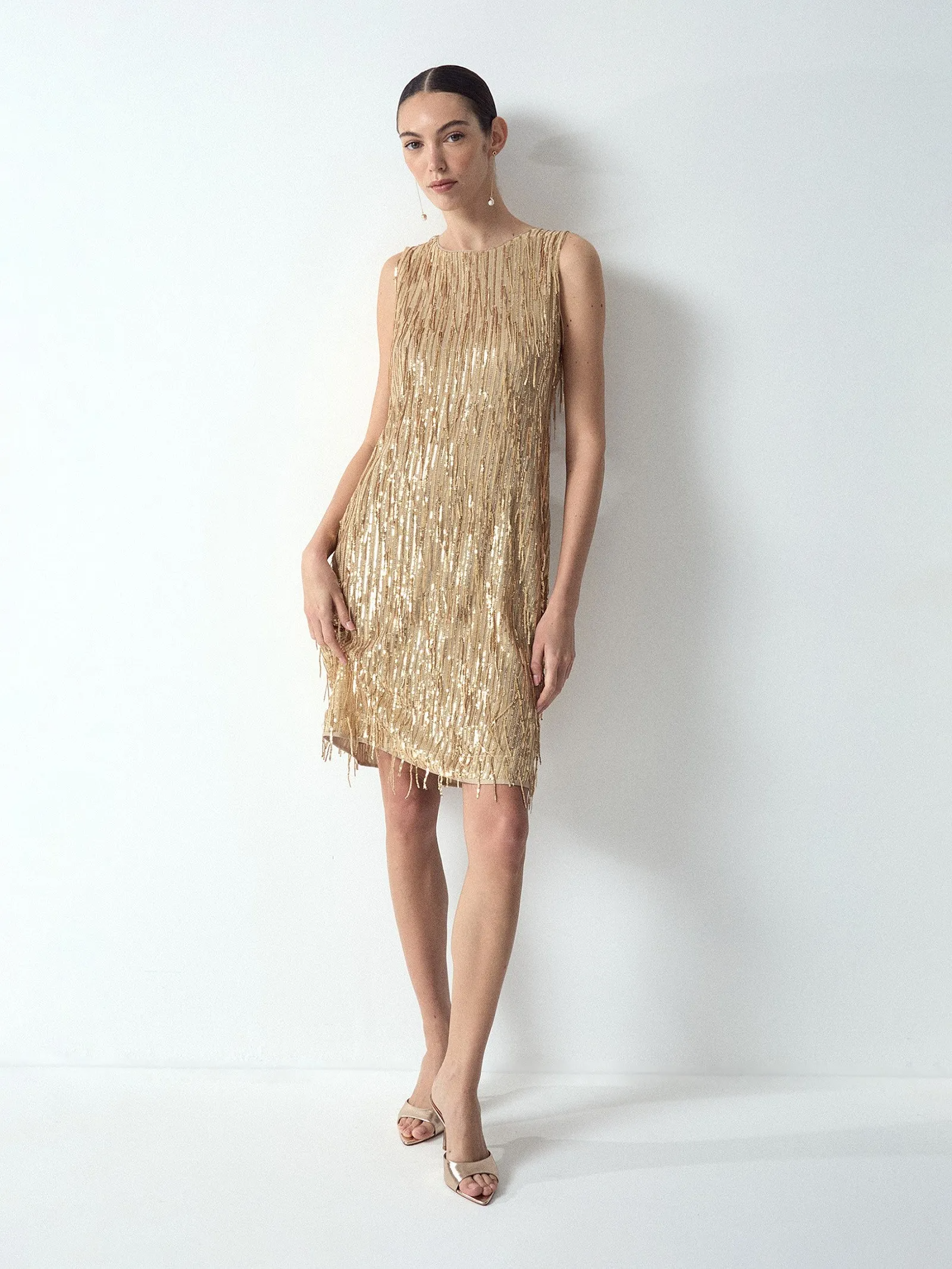 Платье мини с пайетками, PL1603/fizz