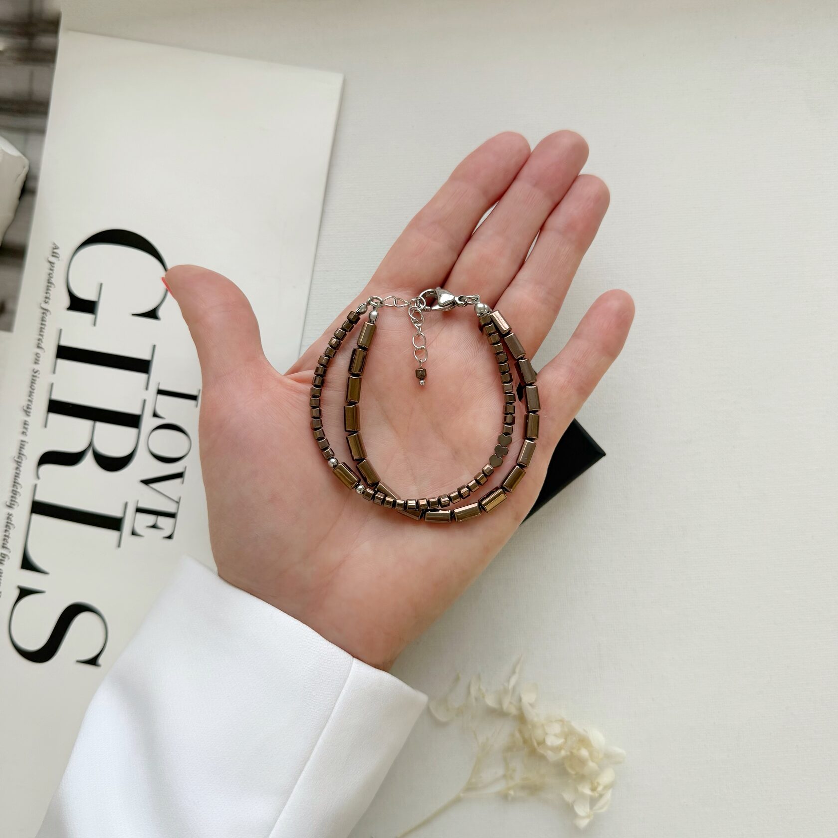 Браслет из гематита цвета какао