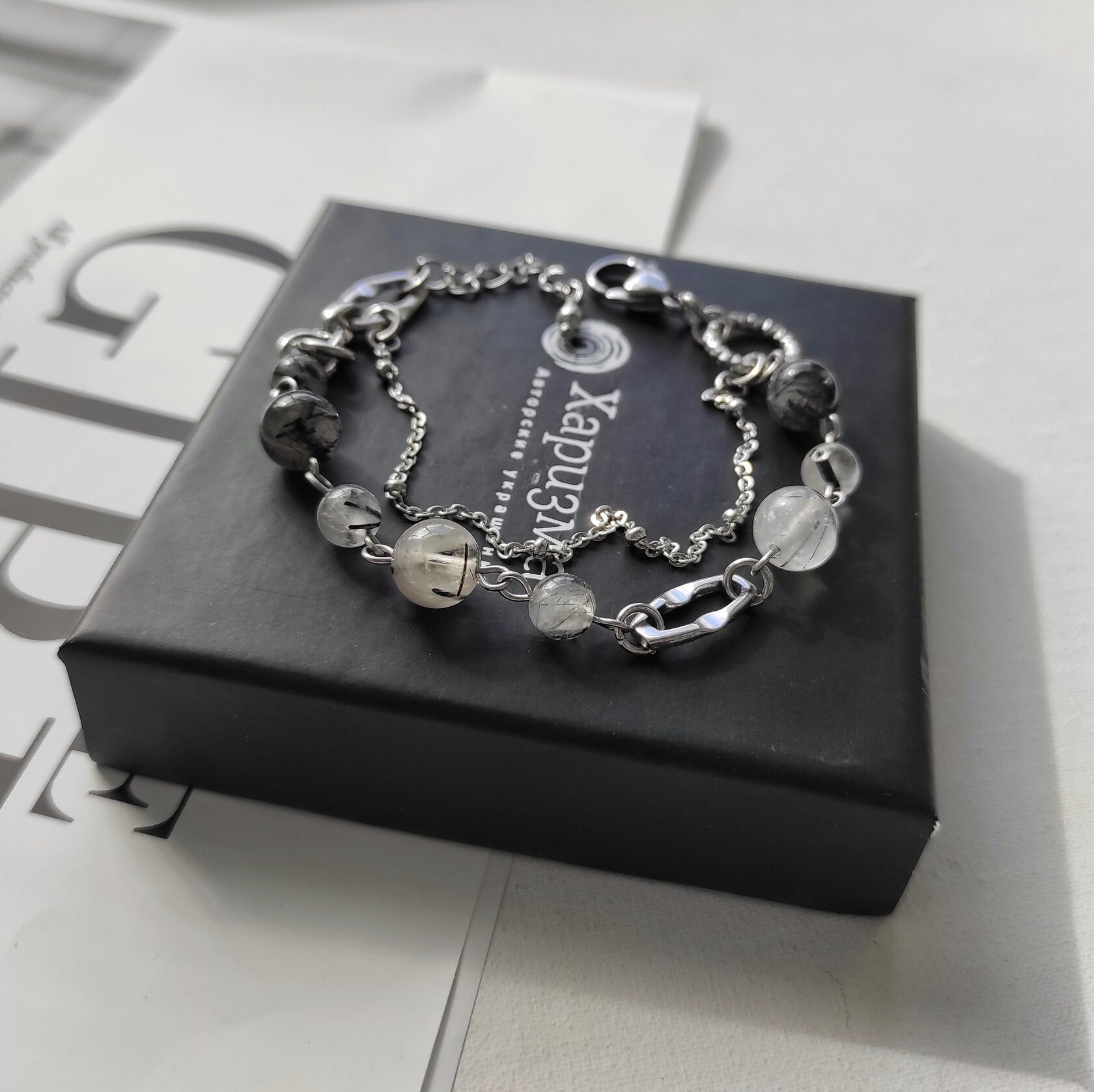 Браслет из турмалинового кварца