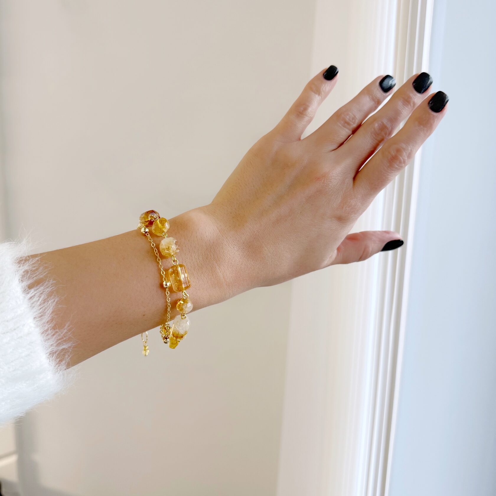 Браслет из цитринов в позолоченной фурнитуре