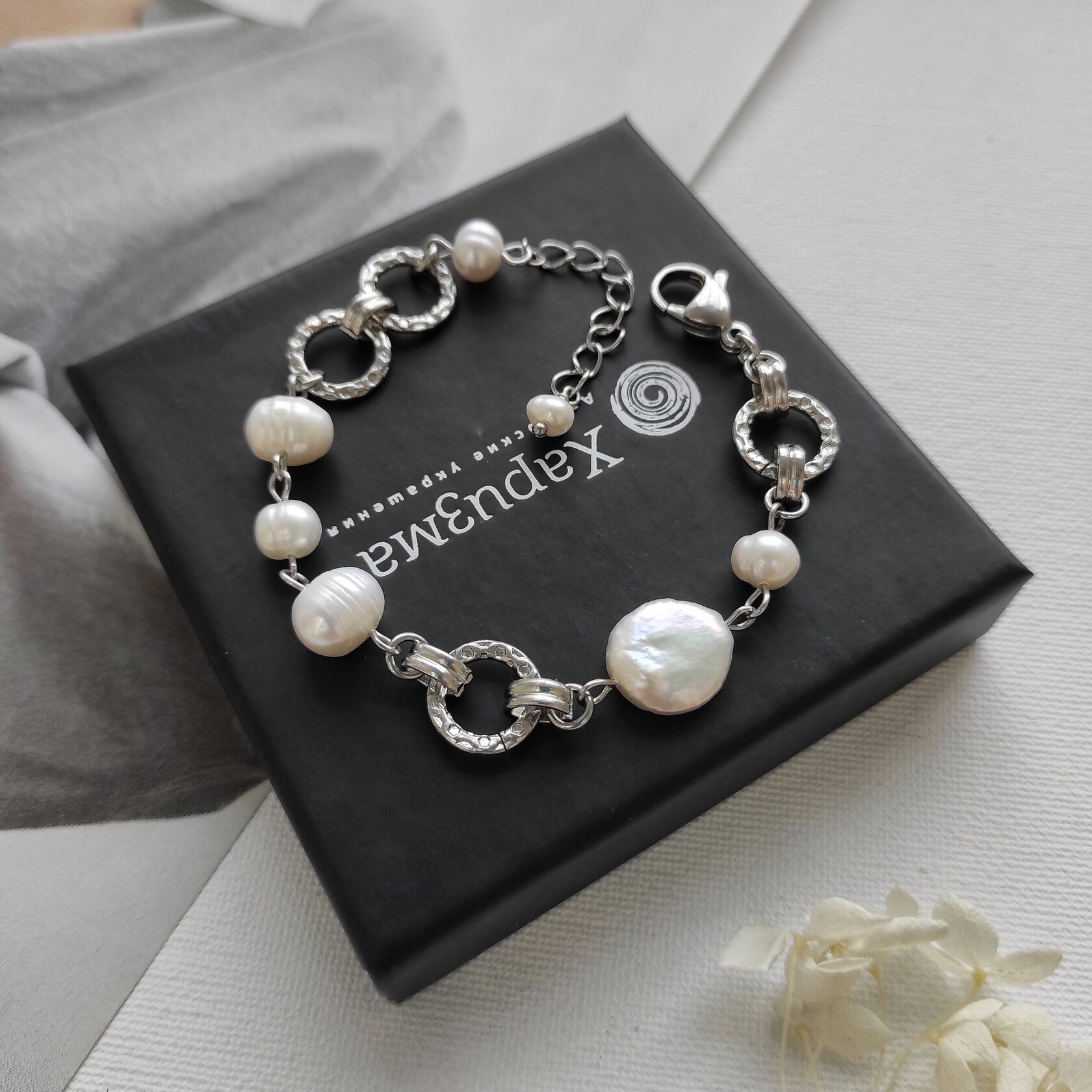 Браслет из натурального жемчуга